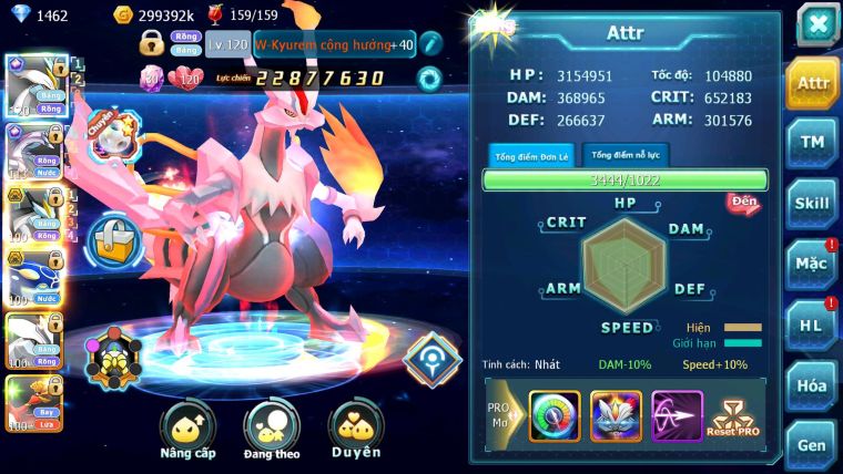 Mã : #TTS6504 - S1347 - V14 - BXH : 21 - White & Palkia CH Black BC Kyogre Rắn Băng BC - Unvoa