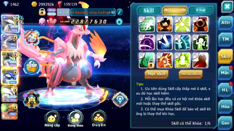 Mã : #TTS6504 - S1347 - V14 - BXH : 21 - White & Palkia CH Black BC Kyogre Rắn Băng BC - Unvoa