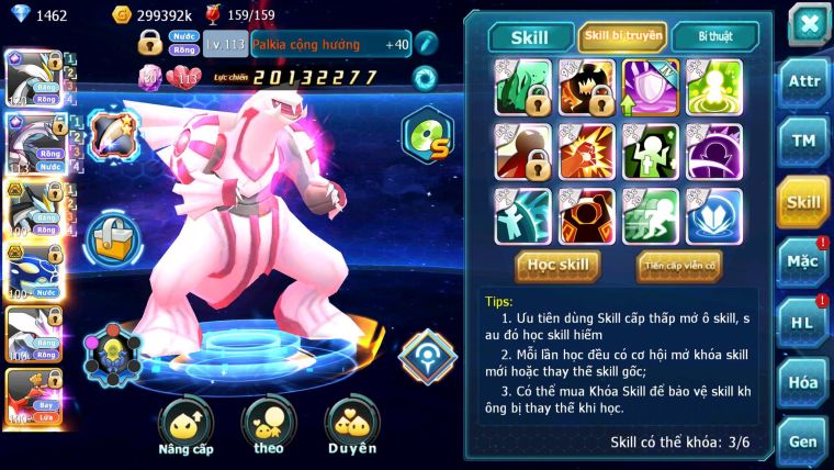 Mã : #TTS6504 - S1347 - V14 - BXH : 21 - White & Palkia CH Black BC Kyogre Rắn Băng BC - Unvoa