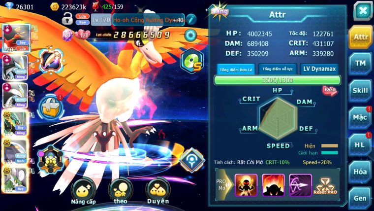 Mã : #TTS6507 - S1235 - BXH : 12 Ho-oh WB CHD Rayquaza BC Cặp Cá Yvetal Thần Gió BC