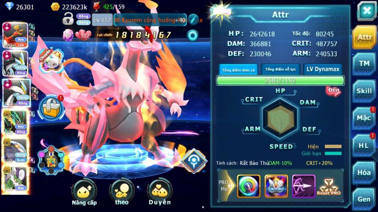 Mã : #TTS6507 - S1235 - BXH : 12 Ho-oh WB CHD Rayquaza BC Cặp Cá Yvetal Thần Gió BC
