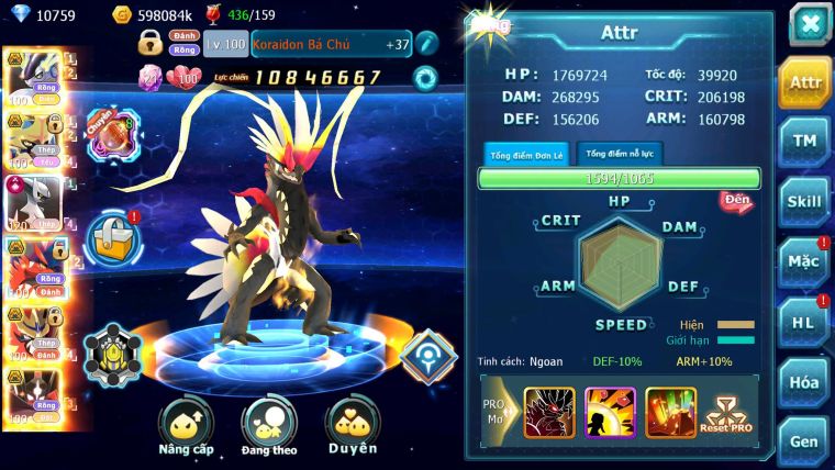 Mã : #TTS6510 - S1734 - V16 - BXH : 5PK -  Miraidon & Koraidon & Kiếm & Khiên & Zflare Pet Bá Chủ Hot Meta Arc Thép CHD