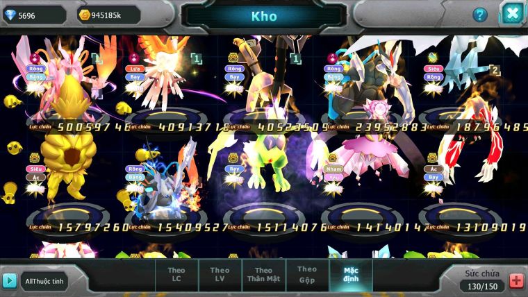 Mã : #TTS6514 - S454 - BXH: 4 - V15 - White & Ho-oh CHD Ray Bc Meganec Hoopa Bá Chủ Nhiều Pet Bá Chủ