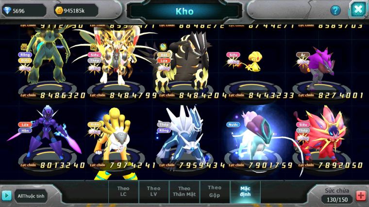 Mã : #TTS6514 - S454 - BXH: 4 - V15 - White & Ho-oh CHD Ray Bc Meganec Hoopa Bá Chủ Nhiều Pet Bá Chủ