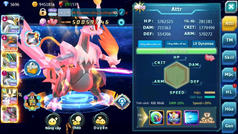 Mã : #TTS6514 - S454 - BXH: 4 - V15 - White & Ho-oh CHD Ray Bc Meganec Hoopa Bá Chủ Nhiều Pet Bá Chủ