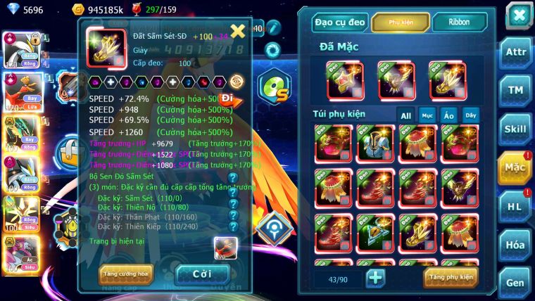 Mã : #TTS6514 - S454 - BXH: 4 - V15 - White & Ho-oh CHD Ray Bc Meganec Hoopa Bá Chủ Nhiều Pet Bá Chủ
