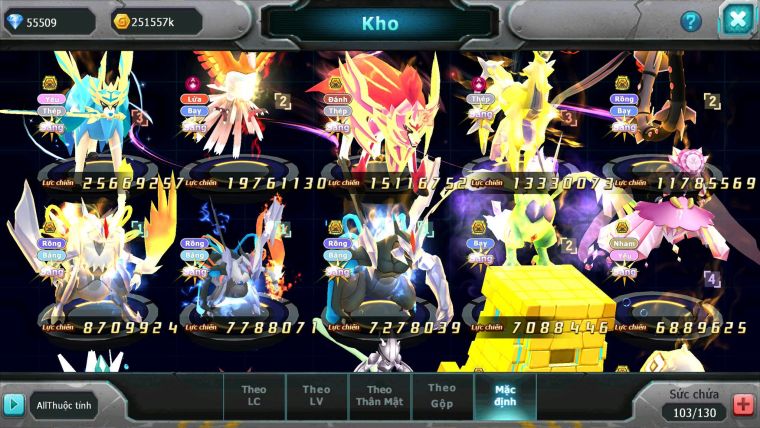 Mã : #TTS6513 - S1350 - V15 - BXH : 20 - PK Cực Khỏe - 300M Arc CH 55K Kc Kiếm & Khiên Bc Ho-oh CHD Arc Thép Dynamax Rayquaza Bc