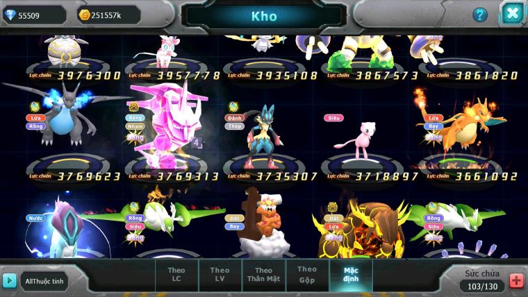 Mã : #TTS6513 - S1350 - V15 - BXH : 20 - PK Cực Khỏe - 300M Arc CH 55K Kc Kiếm & Khiên Bc Ho-oh CHD Arc Thép Dynamax Rayquaza Bc