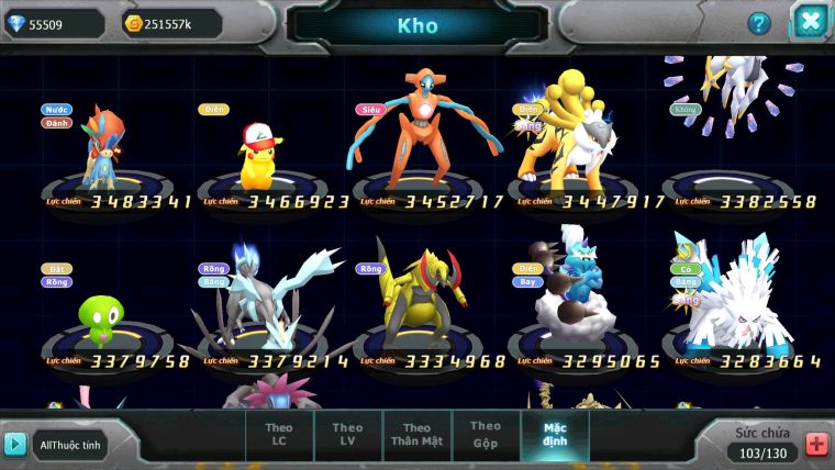 Mã : #TTS6513 - S1350 - V15 - BXH : 20 - PK Cực Khỏe - 300M Arc CH 55K Kc Kiếm & Khiên Bc Ho-oh CHD Arc Thép Dynamax Rayquaza Bc