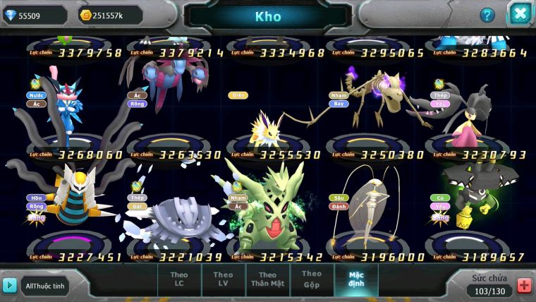 Mã : #TTS6513 - S1350 - V15 - BXH : 20 - PK Cực Khỏe - 300M Arc CH 55K Kc Kiếm & Khiên Bc Ho-oh CHD Arc Thép Dynamax Rayquaza Bc