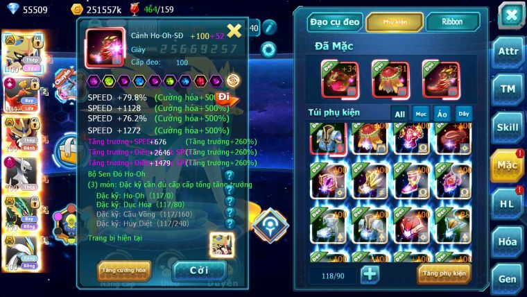 Mã : #TTS6513 - S1350 - V15 - BXH : 20 - PK Cực Khỏe - 300M Arc CH 55K Kc Kiếm & Khiên Bc Ho-oh CHD Arc Thép Dynamax Rayquaza Bc