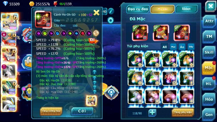 Mã : #TTS6513 - S1350 - V15 - BXH : 20 - PK Cực Khỏe - 300M Arc CH 55K Kc Kiếm & Khiên Bc Ho-oh CHD Arc Thép Dynamax Rayquaza Bc