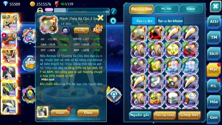 Mã : #TTS6513 - S1350 - V15 - BXH : 20 - PK Cực Khỏe - 300M Arc CH 55K Kc Kiếm & Khiên Bc Ho-oh CHD Arc Thép Dynamax Rayquaza Bc