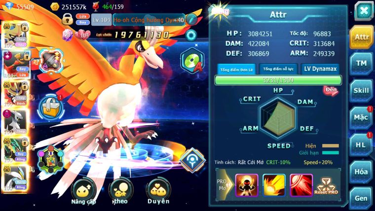 Mã : #TTS6513 - S1350 - V15 - BXH : 20 - PK Cực Khỏe - 300M Arc CH 55K Kc Kiếm & Khiên Bc Ho-oh CHD Arc Thép Dynamax Rayquaza Bc