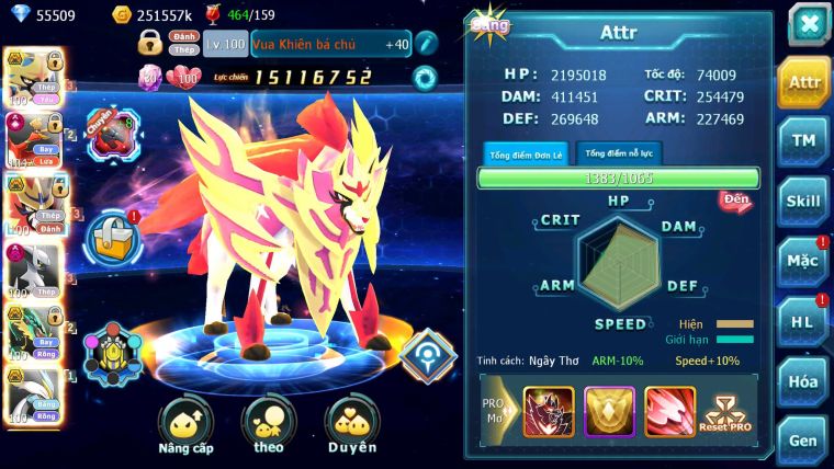 Mã : #TTS6513 - S1350 - V15 - BXH : 20 - PK Cực Khỏe - 300M Arc CH 55K Kc Kiếm & Khiên Bc Ho-oh CHD Arc Thép Dynamax Rayquaza Bc