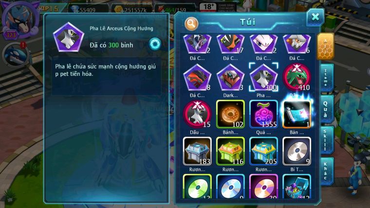 Mã : #TTS6513 - S1350 - V15 - BXH : 20 - PK Cực Khỏe - 300M Arc CH 55K Kc Kiếm & Khiên Bc Ho-oh CHD Arc Thép Dynamax Rayquaza Bc