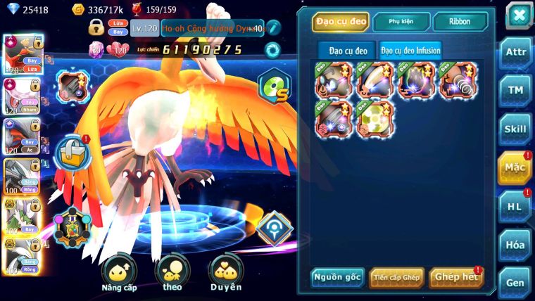 Mã : #TTS6511 - S1069 - V14 - BXH : 4 25K Kc - Ho-oh & Diancie CHD Yvetal Ch Kyurem Unvoa WB Bc Qá ngon