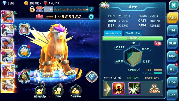 Mã : #TTS6516 - S1339 - V15 - BXH : 6 All - Ho-oh & White CHD Yvetal & Sư Tử CH Nhiều Pet BC