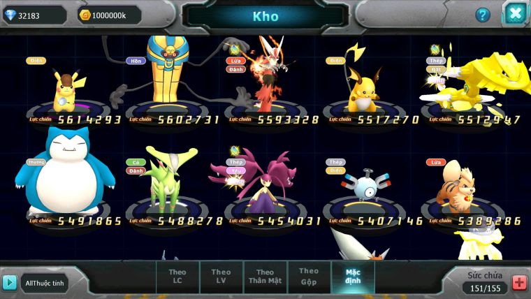 Mã : #TTS6515 - S38 - V9 - BXH :8 - Ho-oh CHD Palkia & Yvetal & Giratina CH Ray Thần Gio Rắn Băng Nhiều Pet HT BC