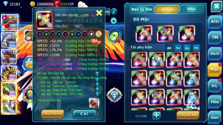 Mã : #TTS6515 - S38 - V9 - BXH :8 - Ho-oh CHD Palkia & Yvetal & Giratina CH Ray Thần Gio Rắn Băng Nhiều Pet HT BC