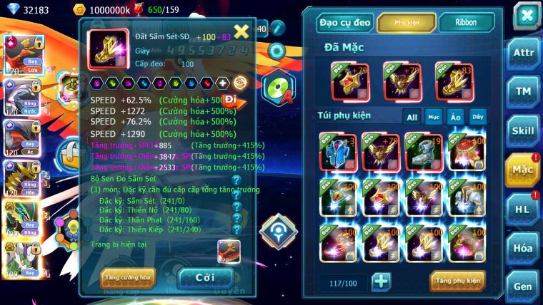 Mã : #TTS6515 - S38 - V9 - BXH :8 - Ho-oh CHD Palkia & Yvetal & Giratina CH Ray Thần Gio Rắn Băng Nhiều Pet HT BC