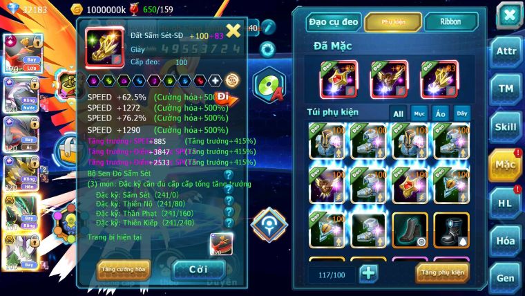 Mã : #TTS6515 - S38 - V9 - BXH :8 - Ho-oh CHD Palkia & Yvetal & Giratina CH Ray Thần Gio Rắn Băng Nhiều Pet HT BC