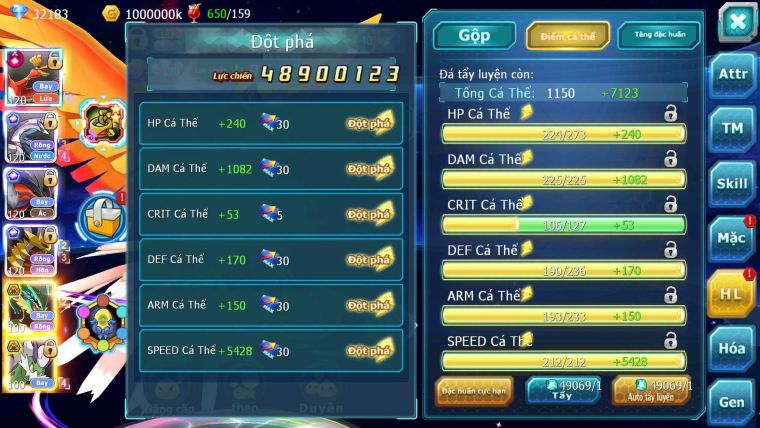 Mã : #TTS6515 - S38 - V9 - BXH :8 - Ho-oh CHD Palkia & Yvetal & Giratina CH Ray Thần Gio Rắn Băng Nhiều Pet HT BC