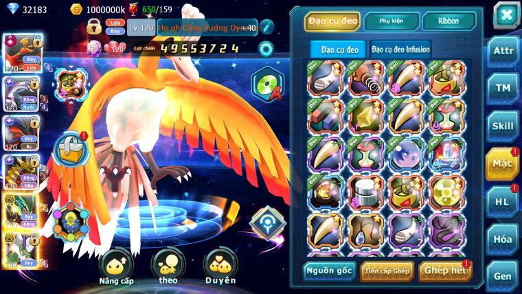 Mã : #TTS6515 - S38 - V9 - BXH :8 - Ho-oh CHD Palkia & Yvetal & Giratina CH Ray Thần Gio Rắn Băng Nhiều Pet HT BC