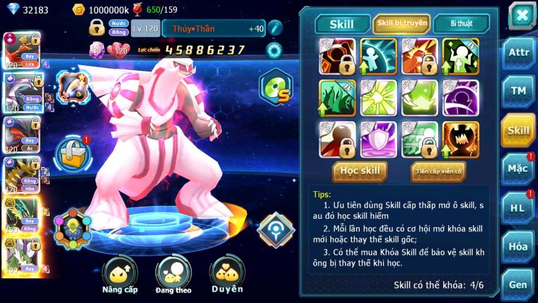 Mã : #TTS6515 - S38 - V9 - BXH :8 - Ho-oh CHD Palkia & Yvetal & Giratina CH Ray Thần Gio Rắn Băng Nhiều Pet HT BC