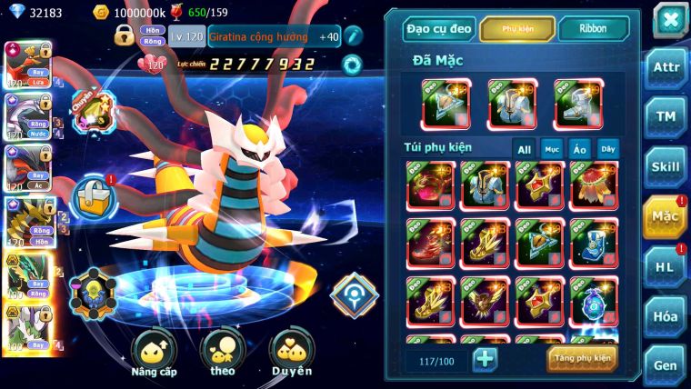 Mã : #TTS6515 - S38 - V9 - BXH :8 - Ho-oh CHD Palkia & Yvetal & Giratina CH Ray Thần Gio Rắn Băng Nhiều Pet HT BC
