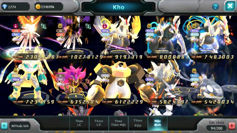 Mã : #TTS6522 - S1351 - V15 - BXH : 23 - Ho-oh CHD DHo-oh Bc White Black Kyuem Unvoa Bá Chủ Meltan Pr Dialga Salumine Dàn Pet 10TR