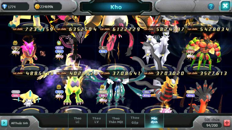 Mã : #TTS6522 - S1351 - V15 - BXH : 23 - Ho-oh CHD DHo-oh Bc White Black Kyuem Unvoa Bá Chủ Meltan Pr Dialga Salumine Dàn Pet 10TR