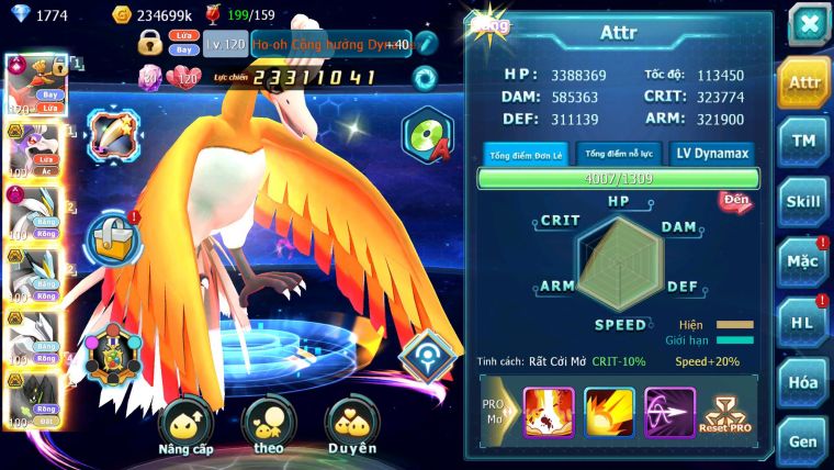 Mã : #TTS6522 - S1351 - V15 - BXH : 23 - Ho-oh CHD DHo-oh Bc White Black Kyuem Unvoa Bá Chủ Meltan Pr Dialga Salumine Dàn Pet 10TR