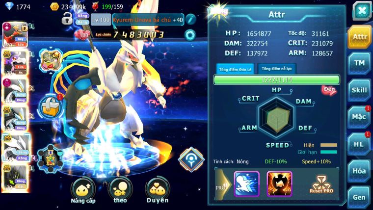 Mã : #TTS6522 - S1351 - V15 - BXH : 23 - Ho-oh CHD DHo-oh Bc White Black Kyuem Unvoa Bá Chủ Meltan Pr Dialga Salumine Dàn Pet 10TR