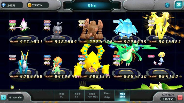 Mã : #TTS6520 - S650 - V15 - BXH : 3All - 3K2 Sách 114K Kc Ho-oh & WB & Diancie CHD Yvetal & Lugia CH Meganec Nhiều Pet Bá Chủ