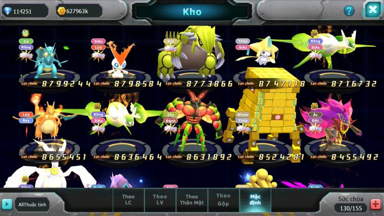 Mã : #TTS6520 - S650 - V15 - BXH : 3All - 3K2 Sách 114K Kc Ho-oh & WB & Diancie CHD Yvetal & Lugia CH Meganec Nhiều Pet Bá Chủ