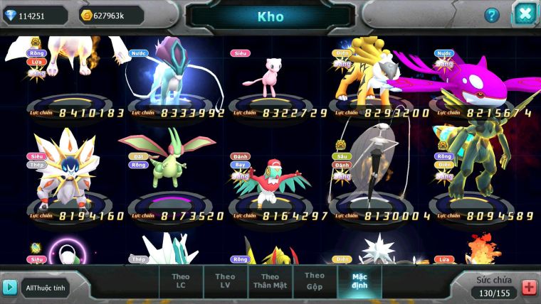 Mã : #TTS6520 - S650 - V15 - BXH : 3All - 3K2 Sách 114K Kc Ho-oh & WB & Diancie CHD Yvetal & Lugia CH Meganec Nhiều Pet Bá Chủ