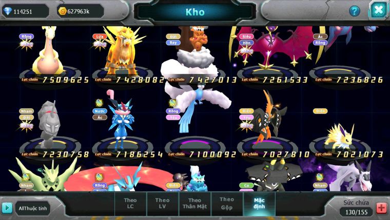 Mã : #TTS6520 - S650 - V15 - BXH : 3All - 3K2 Sách 114K Kc Ho-oh & WB & Diancie CHD Yvetal & Lugia CH Meganec Nhiều Pet Bá Chủ