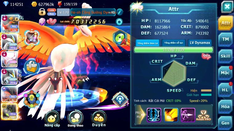 Mã : #TTS6520 - S650 - V15 - BXH : 3All - 3K2 Sách 114K Kc Ho-oh & WB & Diancie CHD Yvetal & Lugia CH Meganec Nhiều Pet Bá Chủ