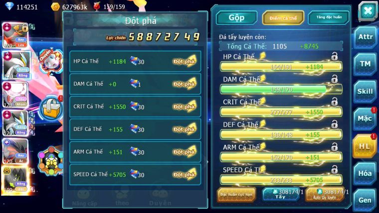 Mã : #TTS6520 - S650 - V15 - BXH : 3All - 3K2 Sách 114K Kc Ho-oh & WB & Diancie CHD Yvetal & Lugia CH Meganec Nhiều Pet Bá Chủ