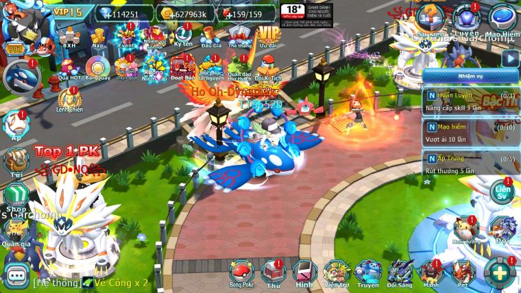 Mã : #TTS6520 - S650 - V15 - BXH : 3All - 3K2 Sách 114K Kc Ho-oh & WB & Diancie CHD Yvetal & Lugia CH Meganec Nhiều Pet Bá Chủ