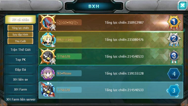 Mã : #TTS6520 - S650 - V15 - BXH : 3All - 3K2 Sách 114K Kc Ho-oh & WB & Diancie CHD Yvetal & Lugia CH Meganec Nhiều Pet Bá Chủ