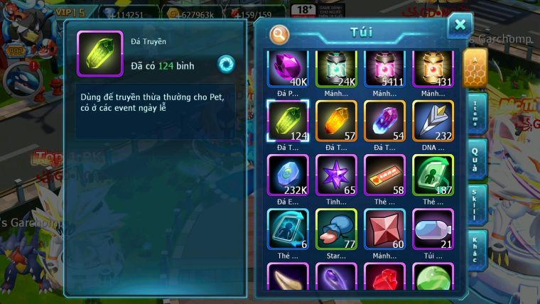 Mã : #TTS6520 - S650 - V15 - BXH : 3All - 3K2 Sách 114K Kc Ho-oh & WB & Diancie CHD Yvetal & Lugia CH Meganec Nhiều Pet Bá Chủ