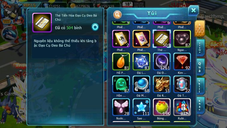 Mã : #TTS6520 - S650 - V15 - BXH : 3All - 3K2 Sách 114K Kc Ho-oh & WB & Diancie CHD Yvetal & Lugia CH Meganec Nhiều Pet Bá Chủ