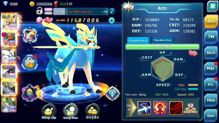 Mã : #TTS6522 - S1803 - V15 - BXH : 3 - 100M Miraidon Vua Kiếm Bá Chủ Ho-oh Bc Unvoa Miraidon Nhiều Pet Huyền Thoại Bá Chủ