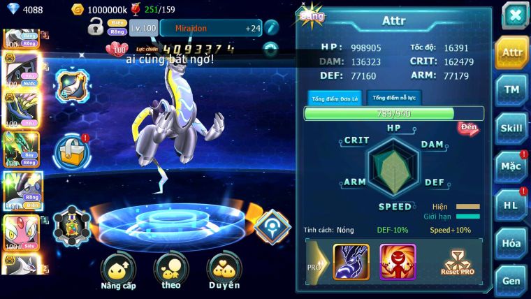 Mã : #TTS6522 - S1803 - V15 - BXH : 3 - 100M Miraidon Vua Kiếm Bá Chủ Ho-oh Bc Unvoa Miraidon Nhiều Pet Huyền Thoại Bá Chủ