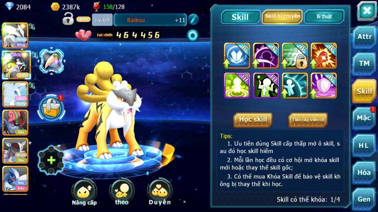 Mã : #TTS6524 - S1901 - V6 - BXH : 42 - Kyurem Unvoa Raikou Lugia nhiều pet ht