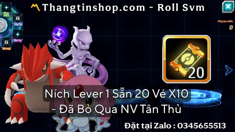 25 Ních LV1 Sẵn 20 Vé X10 - Đã Bỏ Qua NV Tân Thủ 100% Nhận Huyền Thoại Bất Kì
