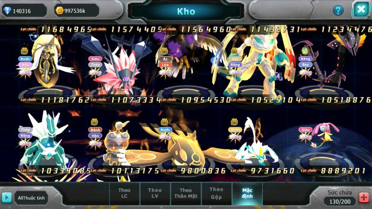 Mã : #TTS6533 - S932 - V20 - BXH : 1PK - 140K KC - 2K Sách - Sáng Thế Ho-oh Wb Arc CHD Cặp Kiếm Khiên Unvoa Metal Bc Nhiều Pet BC CH DNM
