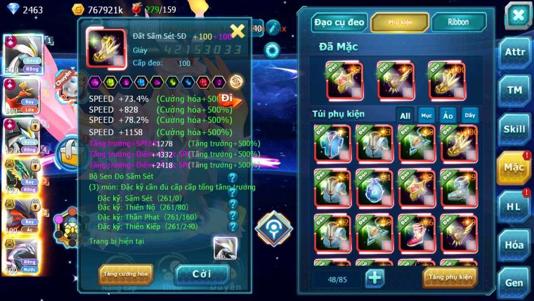 Mã : #TTS6540 - S1041 - V13 - BXH : 8 - White Black + Ho-oh CHD Rayquaza Yvetal Thần gio cặp lati bc quá êm